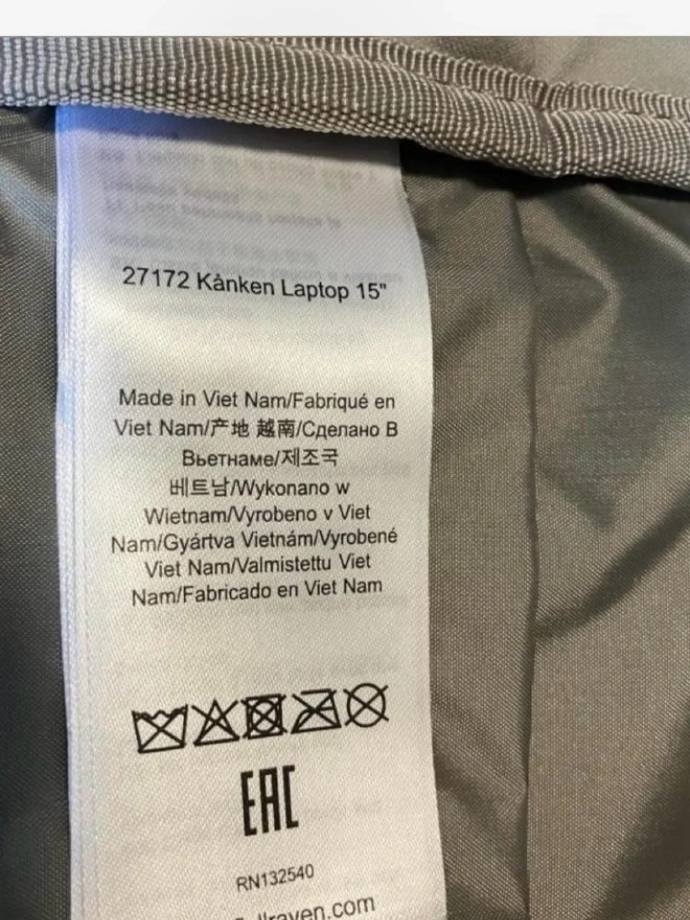 Fjallraven Kånken Laptop Backpack - Grey with Red Logo